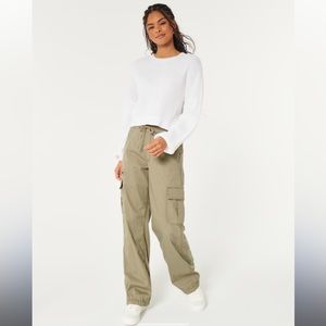 Hollister Easy Waffle White Cream Longsleeve Sweater